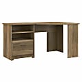 Bush Business Furniture Cabot 60"W Corner Desk With Storage, Reclaimed Pine, Standard Delivery
