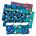 Barker Creek Card Stock Folders/Pockets, Letter Size, Sea & Sky, Set Of 12 File Folders And 30 Library Pockets