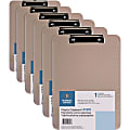 Business Source Flat Clip Plastic Clipboard - 9" x 12" - Plastic - Smoke - 6 / Bundle 1 thumbnail image
