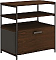 Sauder® Radial 30"W x 18"D Lateral 1-Drawer File Cabinet, Umber Wood