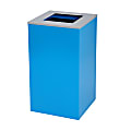 Alpine Industries Stainless Steel Recycling Bin With Square Lid, 29 Gal, 30”H x 16-15/16”W x 16-15/16”D, Blue, ALP4450KITBLUS 1 thumbnail image