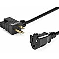 StarTech.com 12inch Outlet Saver Extension Cord - NEMA 5-15P to 2x NEMA 5-15R - 16AWG 1 thumbnail image