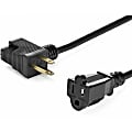 StarTech.com 12inch Outlet Saver Extension Cord - NEMA 5-15P to 2x NEMA 5-15R - 16AWG