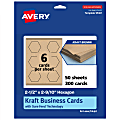 Avery® Print-To-The-Edge Business Cards With Sure Feed® Technology, 2-1/2"x2-9/10" Hexagon, Kraft Brown, Pack Of 300 1 thumbnail image