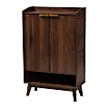 Baxton Studio Lena 5-Shelf Entryway Shoe Cabinet, Walnut 1 thumbnail image