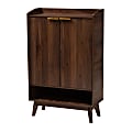 Baxton Studio Lena 5-Shelf Entryway Shoe Cabinet, Walnut