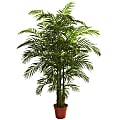 Nearly Natural Areca Palm 78”H UV Resistant Indoor/Outdoor Plastic Tree With Pot, 78”H x 60”W x 45”D, Green