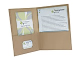 Earthwise® By Oxford™ Twin-Pocket Folders, 8 1/2" x 11", 95% Recycled, Natural, Pack Of 25