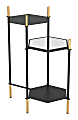 Zuo Modern William Steel And Glass Hexagon Side Table, 27-7/16”H x 19-15/16”W x 12”D, Black/Gold