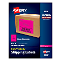 Avery® High-Visibility Permanent Shipping Labels, 5936, 8 1/2" x 11", Neon Magenta, Pack Of 100 1 thumbnail image