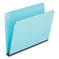 Oxford® Straight-Cut Pressboard Top-Tab File Folders, Letter Size, 30% Recycled, Blue, Box Of 25