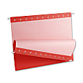 Oxford® Color 1/5-Cut Hanging Folders, Letter Size, Red, Box Of 25