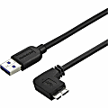 StarTech.com 2m 6 ft Slim Micro USB 3.0 Cable - M/M - USB 3.0 A to Right-Angle Micro USB - USB 3.1 Gen 1 (5 Gbps) - 6.56 ft USB Data Transfer Cable 1 thumbnail image