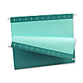 Oxford® Color 1/5-Cut Hanging Folders, Letter Size, Teal, Box Of 25