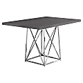 Monarch Specialties Elizabeth Dining Table, 31"H x 48"W x 36"D, Dark Gray
