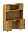BBF 300 Series Small-Space Desk With Enclosed Storage, 72 3/10"H x 59 3/5"W x 21 4/5"D, Modern Cherry, Standard Delivery Service