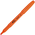 Integra Pen Style Fluorescent Highlighters - Chisel Marker Point Style - Fluorescent Orange - 12 / Dozen