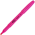 Integra Pen Style Fluorescent Highlighters - Chisel Marker Point Style - Fluorescent Pink - 12 / Dozen