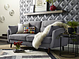 Elle Décor Chloe Mid-Century Modern Loveseat, Dark Gray/Chestnut 1 thumbnail image