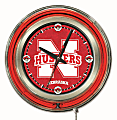 Holland Bar Stool Logo Clock, 15"H x 15"W x 3"D, Nebraska
