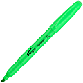 Integra Pen Style Fluorescent Highlighters - Chisel Marker Point Style - Green - 12 / Dozen