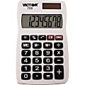 Victor 700 8-Digit Pocket Calculator - 4 Functions - Large LCD, Easy-to-read Display, Rubber Keytop, Dual Power - 8 Digits - LCD - Battery/Solar Powered - 0.3" x 2.3" x 4" - Gray - Rubber - 1 Each