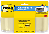Post-it® Dry Erase Accessory Tray, 8-5/8” x 3-1/8" x 2-15/16", 1 Accessory Tray, 4 Adhesive Strips, Clear 1 thumbnail image