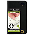 2024-2025 AT-A-GLANCE® Recycled 2-Year Monthly Planner, 3-1/2" x 6", 100% Recycled, Black, January 2024 To December 2025, 70024G05