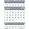 House of Doolittle Bar Harbor Triple Month Wall Calendars - Julian - Monthly - 1 Year - January 2018 till December 2018 - 3 Month Single Page Layout - 15.50" x 22" - Wire Bound - Wall Mountable - Blue, Gray - Paper - Eyelet
