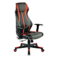Office Star™ Gigabyte Faux Leather Gaming Chair, Black/Red