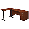 Bush Business Furniture Components Elite L Shaped Desk with Height Adjustable Standing Return, 72"W, Hansen Cherry, Standard Delivery