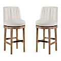 Office Star Rowan Counter Height Spindle Stools, Linen/Medium Oak, Set Of 2 Stools