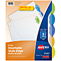 Avery® Style Edge™ Insertable Plastic Dividers, Multicolor, 5-Tab, Pack Of 5 Dividers 1 thumbnail image
