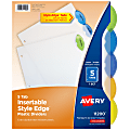 Avery® Style Edge™ Insertable Plastic Dividers, Multicolor, 5-Tab, Pack Of 5 Dividers