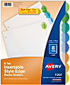 Avery® Style Edge™ Insertable Plastic Dividers, Multicolor, 8-Tab, Pack Of 8 Dividers