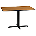 Flash Furniture Laminate Rectangular Table Top With Table-Height Base, 31-1/8"H x 24"W x 42"D, Natural/Black