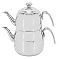 Korkmaz Droppa 9.75-Cup 2-Piece Stainless Steel Tea Pot Set, Maxi, Silver 1 thumbnail image