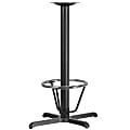 Flash Furniture Iron Restaurant Table X-Base With Bar-Height Column And Foot Ring, 42"H x 22"W x 30"D, Black