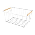 Better Houseware Wire Baskets With Wood Handles, 15-1/4”H x 11”W x 16”D, White, Pack Of 6 Baskets 1 thumbnail image