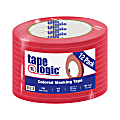 Tape Logic® Color Masking Tape, 3" Core, 0.25" x 180', Red, Case Of 12