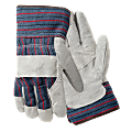 Wells Lamont R3 Safety Large Leather Palm Gloves, Gray/Blue/Red 1 thumbnail image