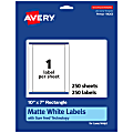 Avery® Permanent Labels With Sure Feed®, 94263-WMP250, Rectangle, 10" x 7", White, Pack Of 250 1 thumbnail image