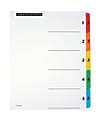 Office Depot® Brand Table Of Contents Customizable Index With Preprinted Tabs, Multicolor, Numbered 1-5, Pack Of 6 Sets