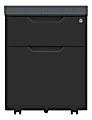 WorkPro® 21"D Vertical 2-Drawer Mobile File Cabinet With Seat Cushion, Black/Gray 1 thumbnail image