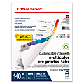 Office Depot® Brand Table Of Contents Customizable Index With Preprinted Tabs, Multicolor, Numbered 1-10, Pack Of 6 Sets