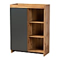 Baxton Studio Modern And Contemporary 44"H 2-Tone Shoe Storage Cabinet, Gray/Oak Brown 1 thumbnail image