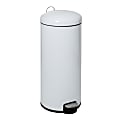 Honey Can Do Retro Stainless Steel Kitchen Step Trash Can, 30L, White 1 thumbnail image
