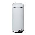 Honey Can Do Retro Stainless Steel Kitchen Step Trash Can, 30L, White 1 thumbnail image