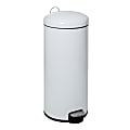 Honey Can Do Retro Stainless Steel Kitchen Step Trash Can, 30L, White