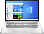 HP 17-cp0124od Laptop, 17.3" Screen, AMD Ryzen 3, 8GB Memory, 256 Solid State Drive, Wi-Fi 6, Windows® 10, 33K73UA#ABA